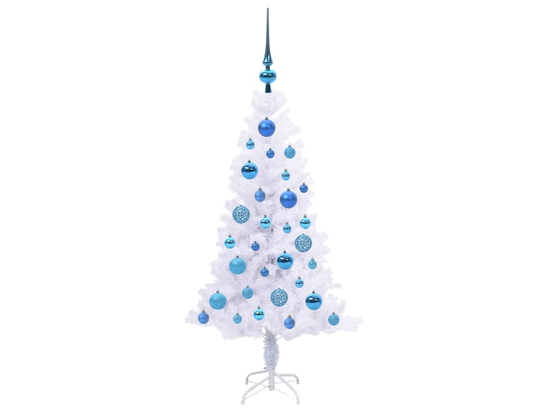  Sapin de noël - arbre de noël artificiel avec 150 led blanc 120 cm pvc et acier  - Conforama D