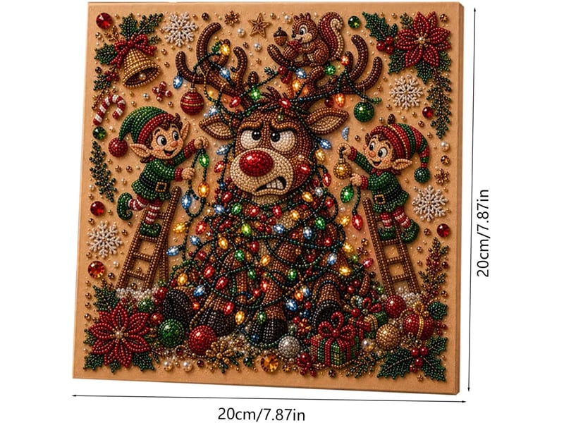  Kit diamond painting perles de noël pour adultes – art mural diy, décoration maison et cadeau-style a  - Conforama D