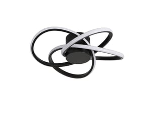 Plafonnier led trèfle à 4 feuilles, d38 x h13 cm, lampe de plafond 37 w 2283 lm, noir sable, 3000 k blanc chaud, salon, chambre, cuisine