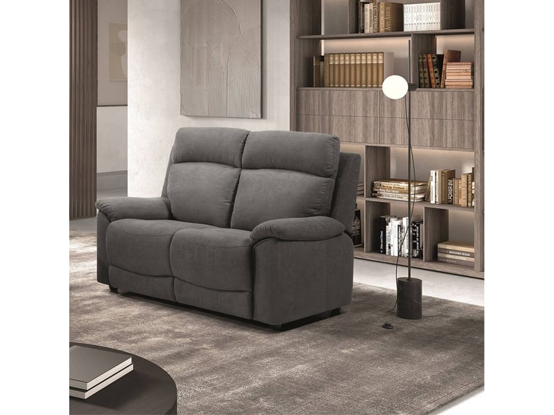  Canapé 2 places fixe tissu waterproof gris - briana BRIANA - Conforama C