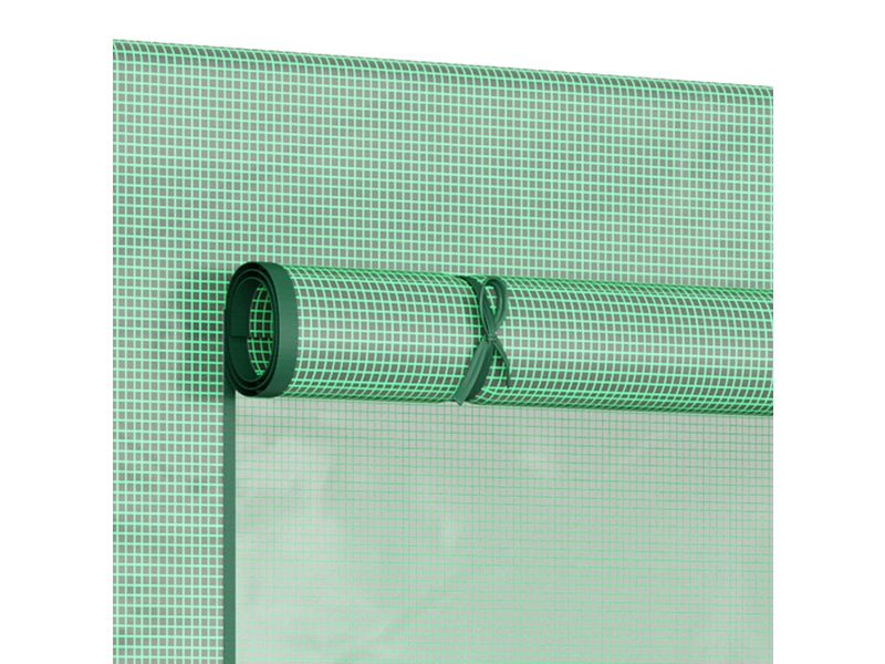  Serre de jardin verte en pe avec cadre acier, porte enroulable et fenêtres latérales, 200 x 76 x 168 cm  - Conforama D
