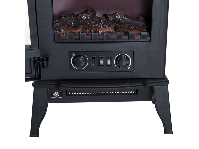  Cheminée électrique 39x23x56,5 cm led réglable métal noire  - Conforama D