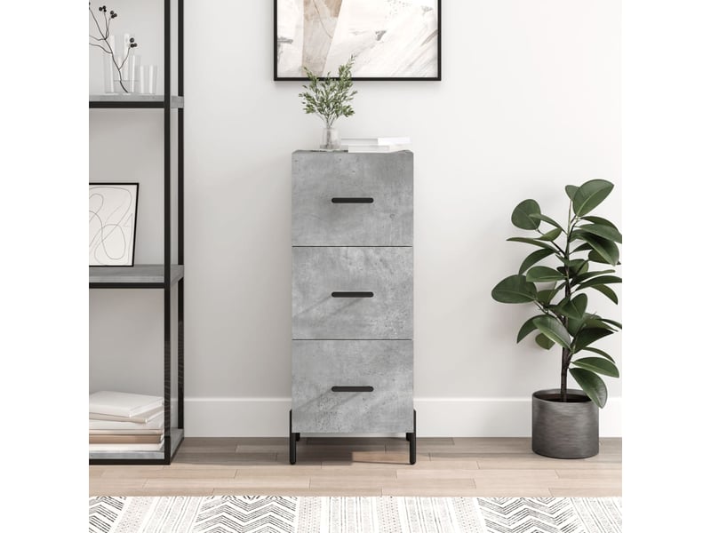  Buffet - bahut - meuble de rangement gris béton 34,5x34x90 cm bois d'ingénierie  - Conforama B