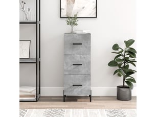 Buffet - bahut - meuble de rangement gris béton 34,5x34x90 cm bois d'ingénierie