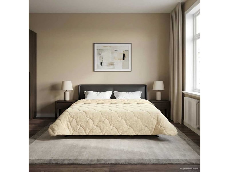 Couette - duvet d'été 220 x 240 cm été crème respirant  - Conforama D