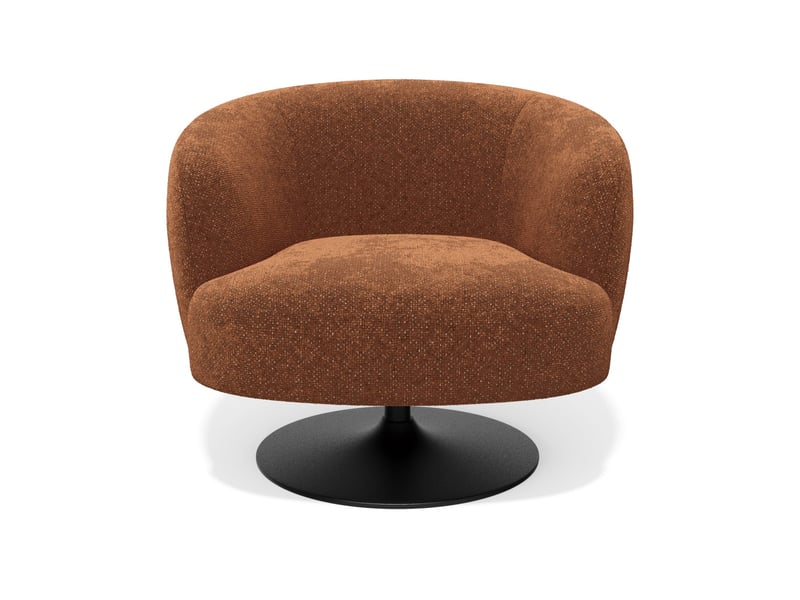  Fauteuil de salon pivotant en velours texturé terracotta oska OSKAVTTC - Conforama A