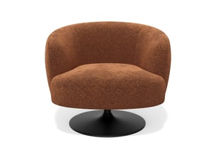 Fauteuil fixe pivotant  <strong>SIA HOME</strong> <strong>OSKAVTTC</strong> Velours orange vendu A l'unité
