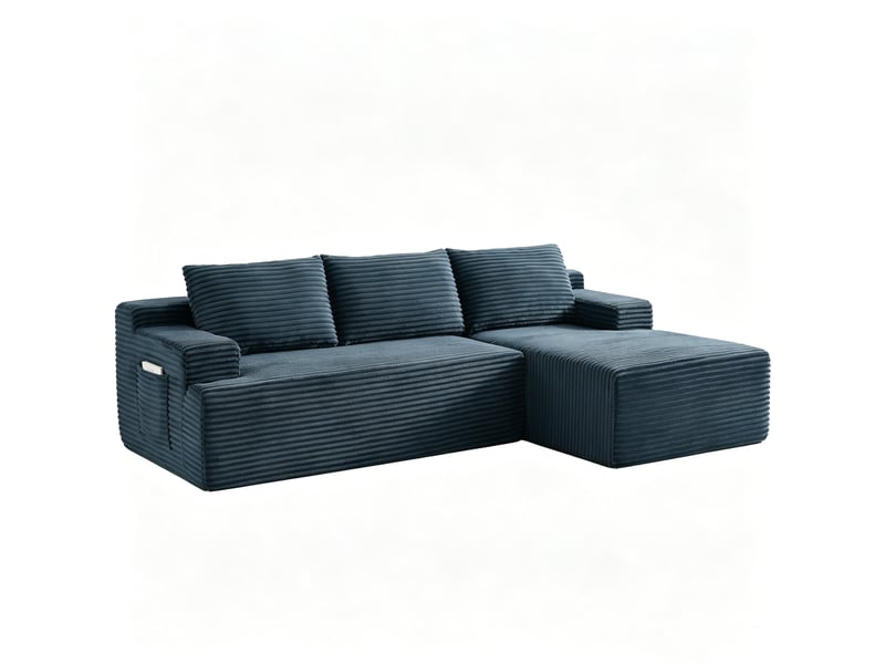  Canapé d'angle modulable 238x152x66 cm – gris foncé – sans montage, confort moelleux et usage nuit  - Conforama A