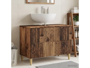 Meuble sous lavabo de salle de bain arnhem bois ancien cf64818