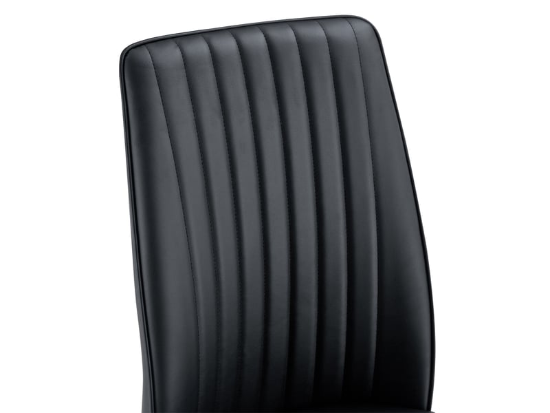  Set de 4 chaises 43x42,5x92,5 cm de salle à manger en cuir pu noir avec pieds métalliques dorés, dossier adapté  - Conforama E