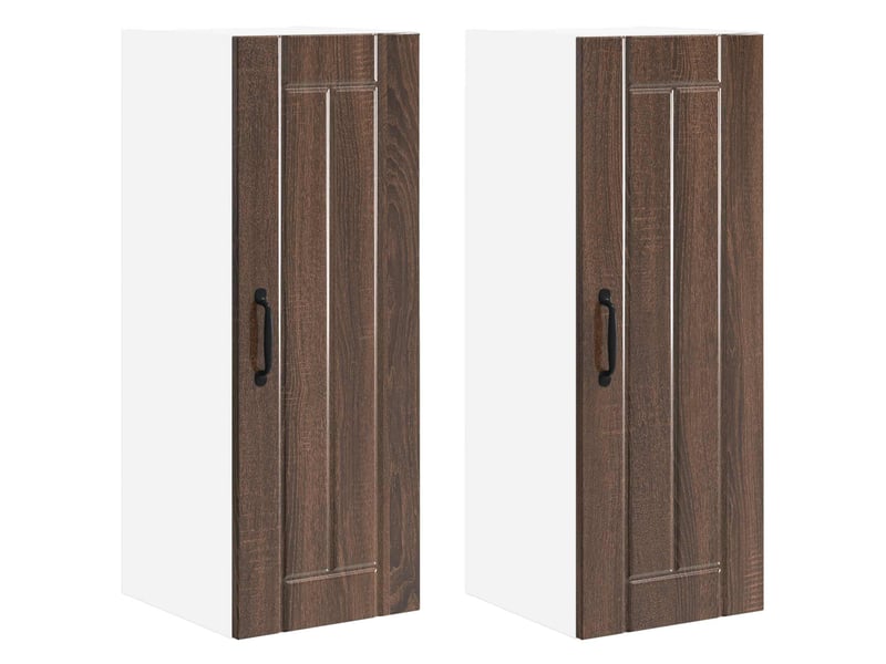  Meuble mural de cuisine | armoire de cuisine 2 pcs chêne brun bois d'ingénierie shl7590  - Conforama A