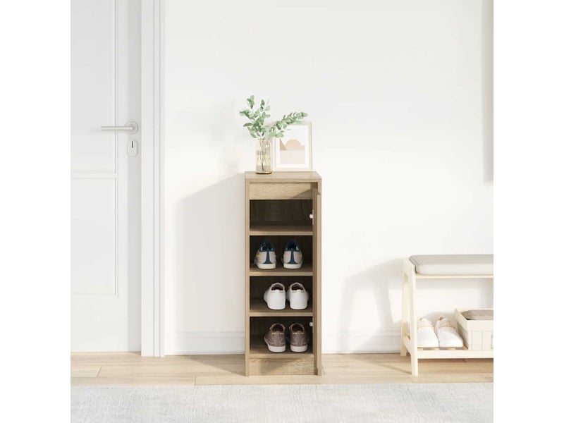  Meuble à chaussure, armoire à chaussures chêne sonoma 29,5x34x76 cm bois ingénierie  - Conforama C