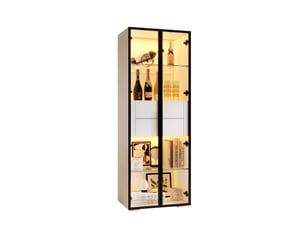Vitrine coloris bicolore 2 étagère(s) - 60 cmx160 cm
