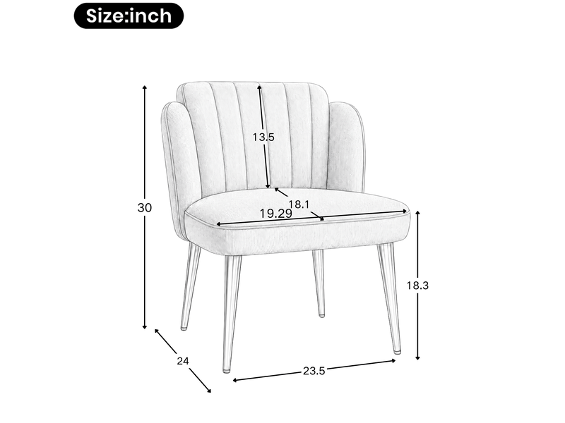  Lot de 2 chaises de salle à manger 58,5x62x78 cm rembourrées vert et doré  - Conforama C