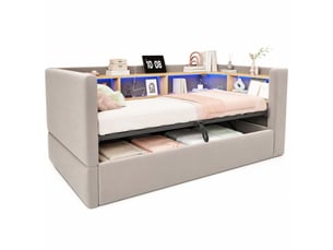 Lit coffre 90x190 cm <strong>HAUSS SPOLE</strong> <strong></strong> coloris gris