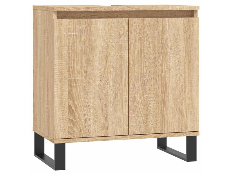  Amoire de salle de bain chêne sonoma 58x33x60cm bois d'ingénierie shl9263  - Conforama A