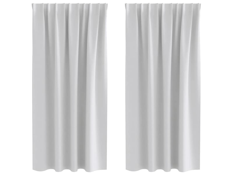 Lot de 2 rideaux occultants, rideaux black-out avec anneaux gris clair 175 x 140 cm cf44639 - Conforama A