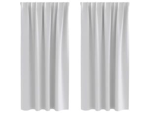Lot de 2 rideaux occultants, rideaux black-out avec anneaux gris clair 175 x 140 cm cf44639