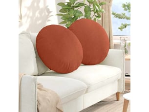 Lot de 2 coussins de siège, coussins décoratifs tissu en velours côtelé rouge orange cf59811