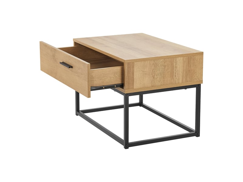 Set de 2 table de chevet métal 39 x 55 x 40 cm beige effet chêne 03_0010596  - Conforama D