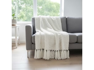 Plaid 140x200 cm goa blanc, par soleil d'ocre