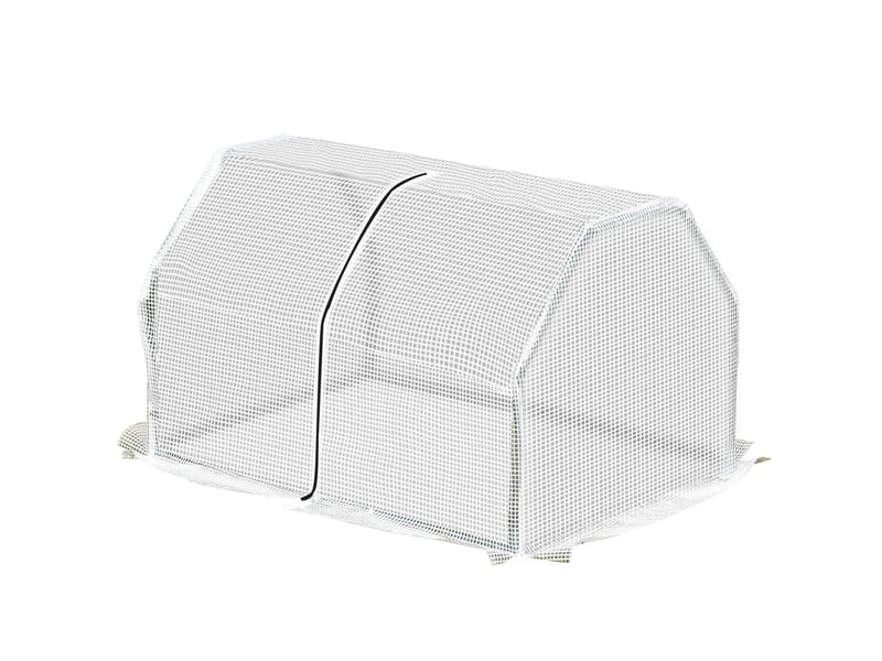  Serre de jardin miniature en acier blanc avec bâche plastique uv résistante, 99 x 71 x 60 cm pour balcon  - Conforama A