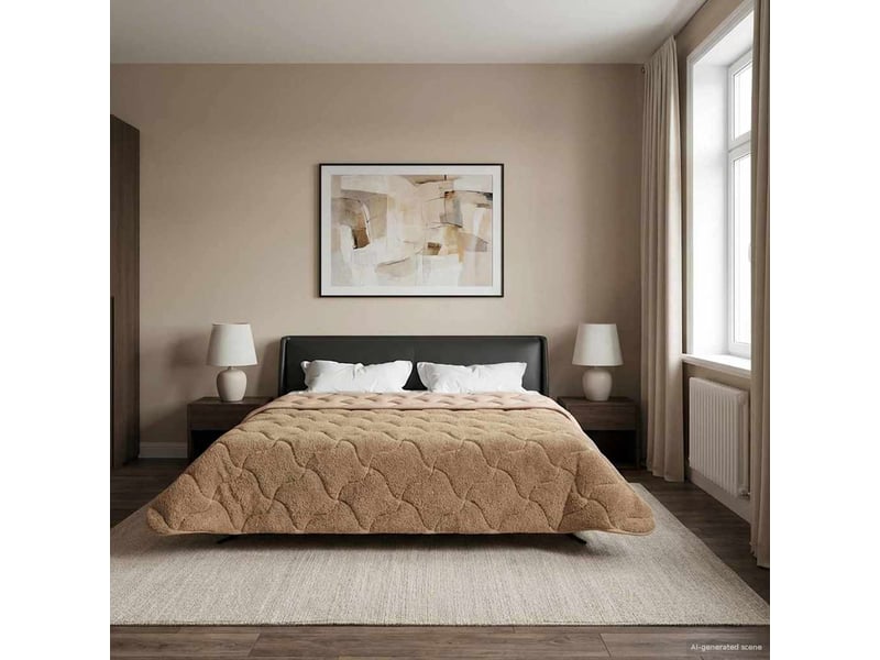  Couette - duvet d'été 220 x 240 cm été taupe respirant  - Conforama B