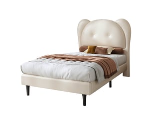 Lit simple 90x200 cm REDOM   coloris beige