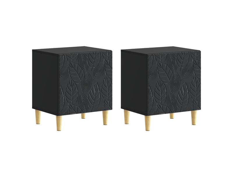  Table de chevet - cabinet de chevet - table de nuit 2 pièces noir 43 x 34,5 x 50 cm  - Conforama A