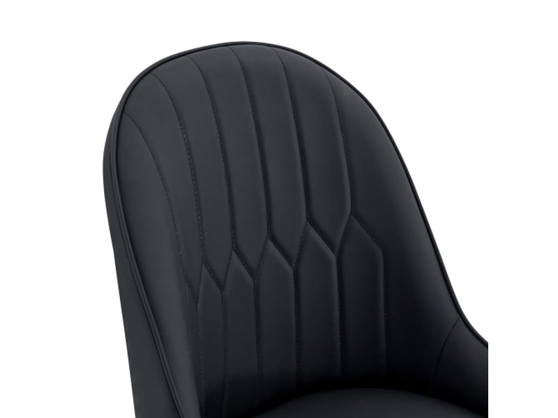  2 chaises noires - dossier motif éclair - imperméables et durables - coussins épais élastiques - cuisine, café, pro  - Conforama E