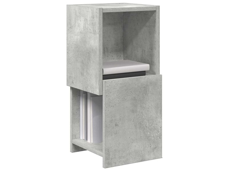  Meuble d'angle, meuble de rangement salon 25,5x25x55cm bois d'ingénierie gris béton  - Conforama C