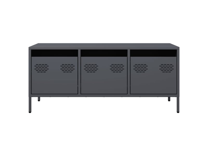  Meuble tv - banc tv - meuble de rangement anthracite 101,5x39x43,5 cm acier laminé à froid  - Conforama D