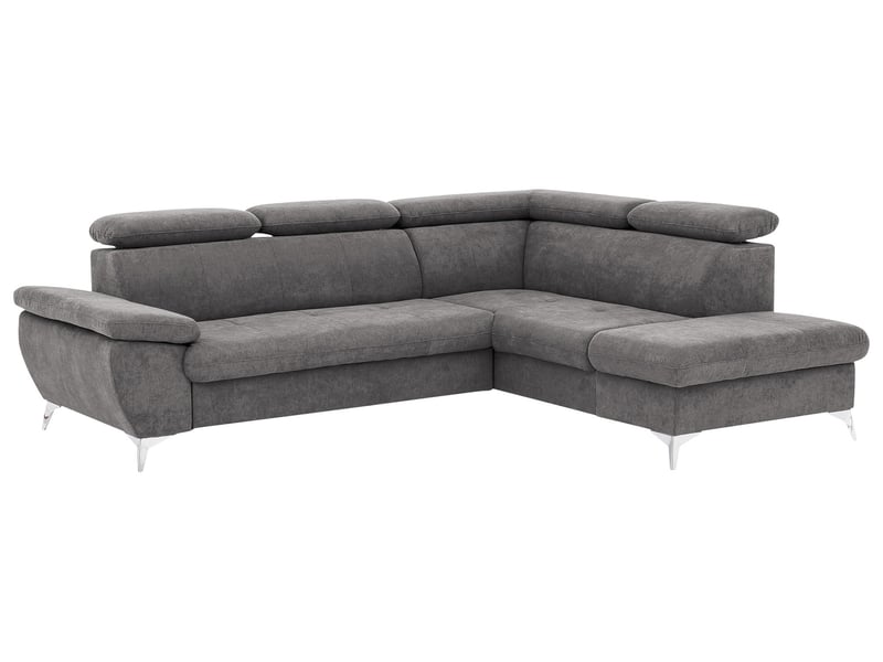 Canapé d'angle droit convertible 4 places en tissu ALLY 2 coloris gris - Conforama B