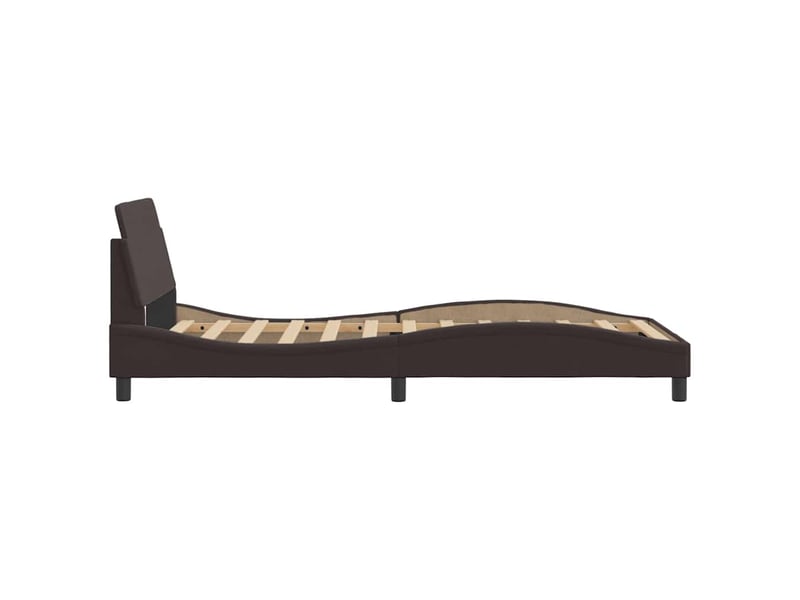  Lit simple- lit adulte -  cadre de lit dover marron foncé 100x200 cm tissu  - Conforama D