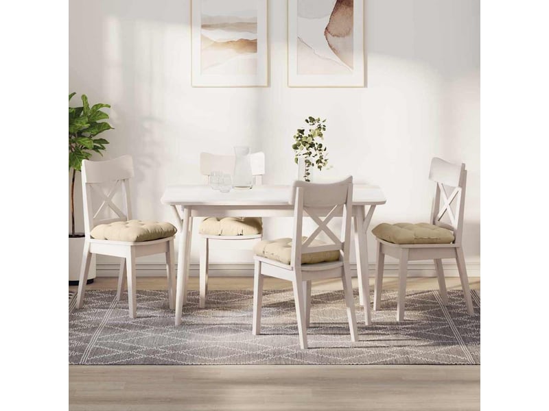  Lot de 4 coussins de siège, coussins décoratifs tissu en microfibre crème 40 x 40 cm cf59965  - Conforama B