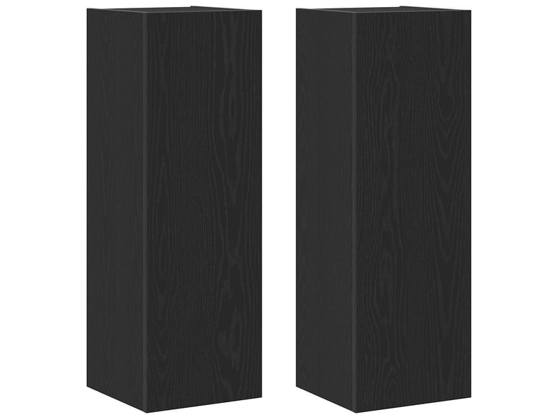  Meuble tv - banc tv - meuble de rangement mural 2 pcs chêne noir bois d'ingénierie  - Conforama A