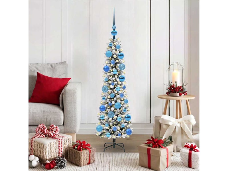 Sapin de noël artificiel, arbre de noël blanc 120 cm pvc, métal et plastique shl7362 - Conforama B