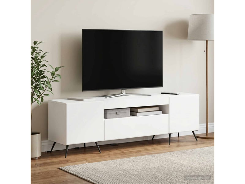  Meuble tv - banc tv - meuble de rangement led blanc bois d'ingénierie  - Conforama B