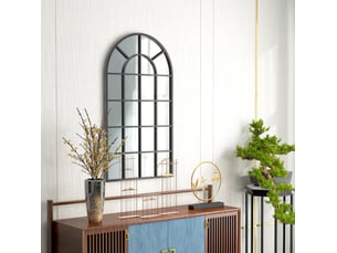 Miroir mural 110x62 cm cadre en métal noir