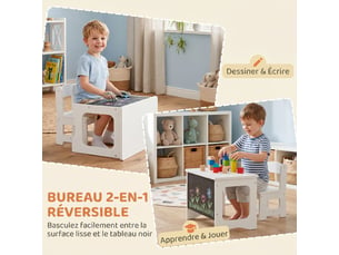 Bureau enfant 67 cm coloris blanc