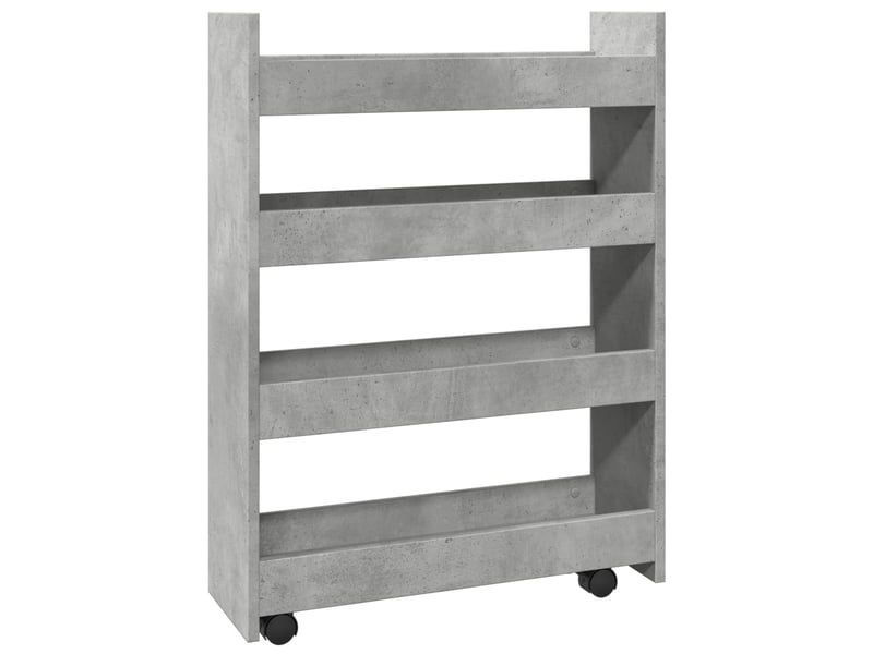  Chariot de rangement étroit pour bureau 4 niveaux gris béton  - Conforama A