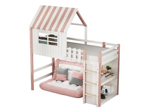 Lit cabane 90x200 cm WISHDOR   coloris rose