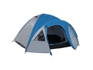 Tente dôme double paroi 4 personnes 300 x 250 x 130 cm bleue en polyester, adaptée aux 4 saisons