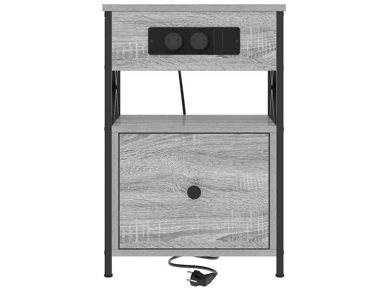  Table de chevet - cabinet de chevet - table de nuit gris sonoma 40 x 31 x 60 cm bois d'ingénierie  - Conforama E