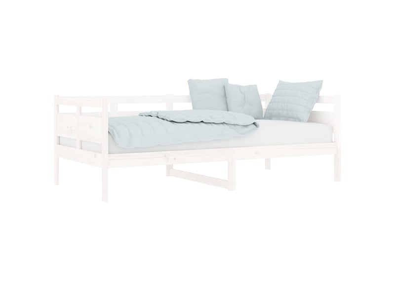  Lit simple- lit adulte -  lit de jour sans matelas blanc bois de pin massif 90x190 cm  - Conforama B