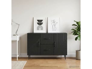 Buffet - bahut - meuble de rangement avec tiroir noir 89 x 34,5 x 60 cm bois d'ingénierie
