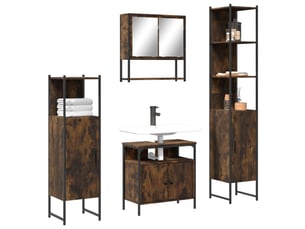 Ensemble de meubles de salle de bain 4 pcs chêne fumé bois cf63854