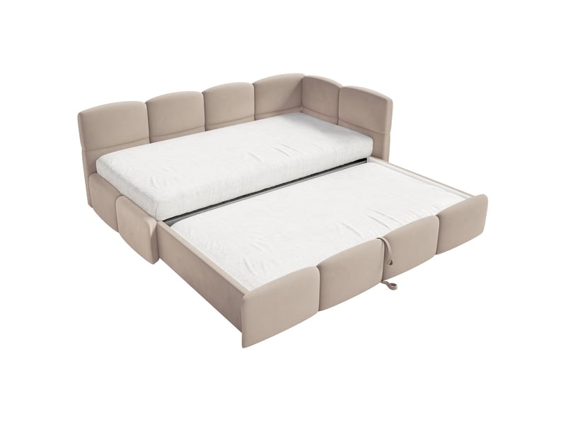  Selsey cloudy - lit rembourré - 170x185 cm - velours beige - côté droit Cloudy - Conforama D