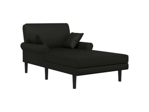 Chaise longue, chaise de salon noir simili cuir cf28611