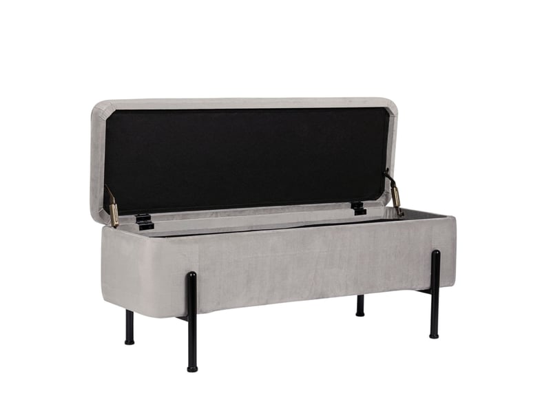  Banc coffre 2 places en velours et piétement noir - nina  - Conforama C